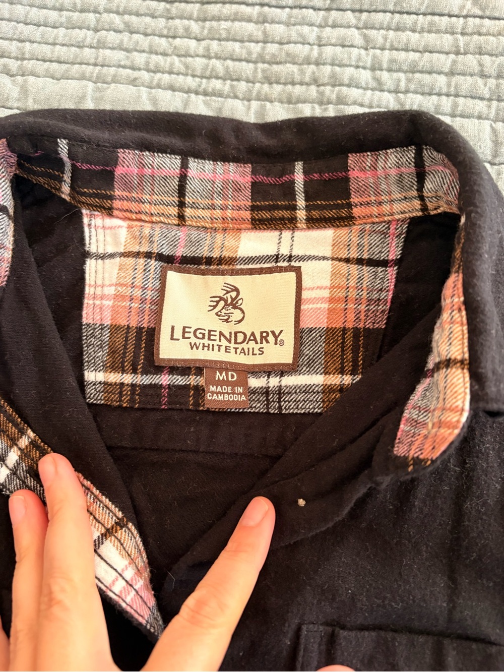 Women’s Black Button-Front Flannel Shirt - Picture 2 of 3